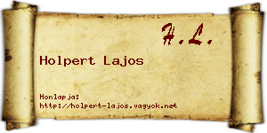 Holpert Lajos névjegykártya